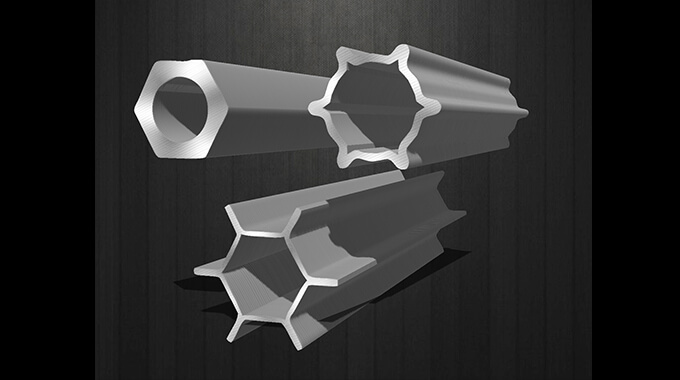 Tubo hexagonal de acero sin costura